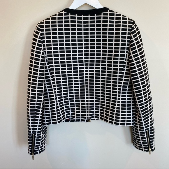 Tommy Hilfiger Blazer Black White Checkered Full Zip Size 8 - Picture 7 of 8